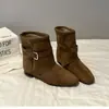 Botines Chelsea Versátiles de Moda Temperamento Otoño Invierno Botines Cortos Retro Botas Adelgazantes para Mujer Nuevos 2026 Botas Punta Cuadrada