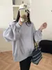 Chamarra Deportiva Waffle de Manga Larga para Mujer Otoño Temprano Nueva High Street Estilo Coreano Holgada Versátil Adelgazante Sudadera Holgada
