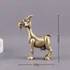 Latão Puro Doze Signos Zodíaco Cabra Fofa Retro Decoração de Casa Mesa de Escritório Animal de Estimação para Chá Artesanato Enfeites
