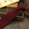 Corbata informal británica para hombre, combinable con todo, estilo universitario para mujer, 6 cm, color liso, negra, gris, roja oscura, de lana, de cabeza plana, con personalidad pequeña.