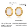 Pendientes Ovalados Geométricos de Combinación de Colores Clásicos Europeos y Americanos Pendientes Básicos Versátiles de Acero Inoxidable Joyería para Niñas Venta Directa de Fábrica