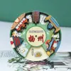 Ímã de Geladeira de Viagem National City Ímã de Madeira com Epóxi Disco Giratório Presente Criativo Ímã de Geladeira Pronto