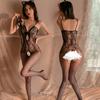 Lencería sexy Manyan, mono con lazo y tirantes, medias de red caladas de una pieza 7943