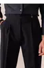 Pantalones de hombre estilo italiano Nápoles con cintura de botón París, Pantalones largos de pierna recta, Pantalones casuales de cintura alta estilo Gurkha británico