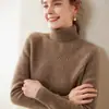 Suéter de Cachemira de Punto Grueso de Doble Hilo de Siete Pines con Cuello Alto para Mujer, Jersey Holgado de Manga Larga, Nuevo Suéter de Punto para Base de Otoño e Invierno para Mujer