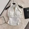88889 Estilo Hot Girl Inspirado em Design Moda Sexy Renda em Malha Amarrar no Pescoço Sem Alças Costas Nuas Top para Mulheres
