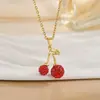 Colar para Mulheres Transfronteiriço Europeu e Americano Mais Vendido Acessível Design de Luxo Colar de Cereja Nicho Estilo Ins Acessórios de Alta Qualidade