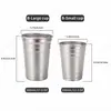 Taza de cerveza de acero inoxidable para exteriores, taza de cerveza portátil de una sola capa con borde enrollado para acampar, adecuada para barbacoas, picnics y fiestas; duradero y resistente a la rotura