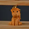 Madeira de Cipreste Doze Signos do Zodíaco Chaveiro de Carro Desenho Animado Corrente de Madeira para Celular Pingente Chaveiro Ano do Cavalo Ornamento Acessório de Presente