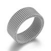 Venda Quente Transfronteiriça Europeia e Americana Malha Trançada de 8mm Pulseira de Relógio de Malha Simples e Elegante Anéis Personalizados para Homens e Mulheres Joias de Anel