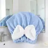 Gorro secador de pelo con lazo para el hogar, felpa de coral engrosada, muy absorbente y de secado rápido, gorro para envolver el cabello para mujeres para lavar el cabello