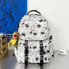 Mochila Preta e Branca com Estampa de Mangá Estilo Japonês, Moderna, Legal, Estilo Anime para Estudantes, Casais, Aula, Viagem e Lazer