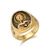 Anillo Cruzado de Titanio Acero Retro Europeo y Americano Retrato de Comercio Exterior Anillo Cruzado de Titanio Acero Anillo Cruzado de Titanio Acero Personalizado Joyería de Mano Punk para Hombre Venta al por Mayor