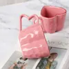 Taza de Cerámica para Pareja Creativa Transfronteriza Taza de Café de Aspecto Atractivo Taza de Cerámica Pintada a Mano Taza de Agua Regalo