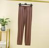 Pantalones de moda con tobillos atados para mujer, primavera y verano, cintura alta, drapeados, sueltos, adelgazantes, delgados, rectos, para baile, yoga, pantalones casuales recortados