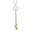 Collar largo sencillo con cadena de suéter de diamantes y anillo de cristal de viento frío para mujer, joyería con rueda de tarjeta, venta al por mayor
