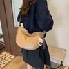 Bolsa Formato Dumpling Estilo Coreano Moda Nicho Para Ir ao Trabalho Feminina de Ombro Único Estilo Japonês Cor Sólida Pequena Fresca Nova Casual Transversal