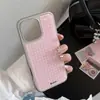 Funda de Resina Cuadros Rosa y Azul Adecuada para Apple 18 Pro Max, iPhone 14 Galvanizado 17, Estilo Coreano Huawei Mate