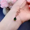 Venta Directa de Fabricante Más Vendido Transfronterizo Suministro en Vivo Colgante de Diopsida Natural Plateado de Plata 925 Tamaño de la Piedra Principal 7*9mm