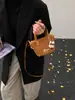 Bolsa Pequena de Lã de Cordeiro Coreana de Nicho, Bolsa Saco Transversal Elegante e Estilosa, Bolsa de Mão e Bolsa de Ombro de Pelúcia Simples e Fofa