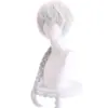 Perros Callejeros de Bungou Nikolai Gogol Nakahara Nakayuki Color Mixto Blanco Plateado Peluca de Cosplay Peluca Trenzada