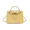 Bolso de Mano Tejido para Mujer 2025 Nuevo Gran Capacidad Versátil Bolso de Hombro Cruzado Debajo del Brazo Retro Mate