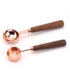 Cuchara medidora de acero inoxidable de oro rosa, cuchara medidora de nogal con escala, cuchara medidora, taza medidora, cuchara para condimentos para repostería de cocina