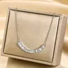 Nuevo producto transfronterizo: Cadena de clavícula elegante y versátil de lujo ligero con incrustaciones de microdiamantes, collar de acero de titanio, accesorio de joyería que no se decolora