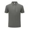Camisa Polo com toque gelado de seda gelada, design perfurado, proteção solar, secagem rápida, alta elasticidade, com gola, roupa de trabalho masculina, camisa polo feita sob medida