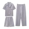 Nuevo Traje Casual de Seda de Hielo 2026 Primavera y Verano Nuevo Conjunto de Pijama de Tres Piezas Cómodo Casual Agradable a la Piel Ropa para el Hogar