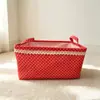 Caixa de Armazenamento Xadrez com Renda Personalizada da Amazon Organizador de Artigos Diversos para Mesa Cesta de Armazenamento em Tecido Oxford Impermeável e à Prova de Umidade
