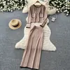 Elegante y sofisticado conjunto de dos piezas para mujer: Conjunto de cárdigan de punto y falda ajustados, adecuado para ir al trabajo en otoño