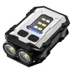Chaveiro LED Duplo Novo Transfronteiriço Luz de Bolso Outdoor Alto Brilho Cob Luz Lateral Portátil Mini Lanterna Canhão de Aço
