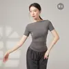 Top de baile, ropa de práctica de danza moderna, top de manga corta sin hombros para danza clásica de adultos, body para examen de arte
