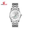 Relógio Masculino Estilo Executivo Caixa de Liga de Zinco Pulseira de Aço Inoxidável Escala com Números Romanos Retrô Mostrador Grande À Prova D'água
