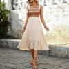 Bai Fen Zhi YiAmazon 2025 Nuevo Vestido de Verano Estilo Europeo y Americano con Tirantes Finos Patchwork Transfronterizo Vestido Estilo Étnico