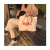 Coreano chique Harajuku Solid Color Canvas Bag Mulheres Artística All-match Schoolbag estilo japonês ins Menina Canvas Bag Pano