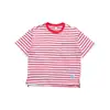 [Talla Agotada 50% de descuento] Camiseta de Manga Corta a Rayas para Niños 2026 Nuevo Estilo de Verano Camiseta de Manga Corta de Algodón de Doble Hilo para Niños