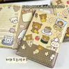Caderno de couro Rilakkuma Chef com páginas pintadas fofas, alto apelo estético para meninas, caderno e planejador estudantil