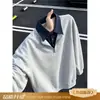 Sudadera con capucha de colorblock y cuello alto con media cremallera para hombre, estilo americano limpio, para primavera, pareja, suelta, nueva