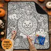 Venda Quente Transfronteiriça Manta para Colorir Pai-Filho Casal DIY Manta de Flanela Manta com Desenhos de Animais Fofos Manta Grossa para Cobrir