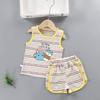 Conjunto de Verão Infantil para Meninos e Meninas, Colete Sem Manga com Shorts, Peça Dupla, Roupas Finas de Bebê para o Verão