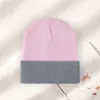 Gorro de Punto Cálido para Otoño e Invierno Transfronterizo con Logo Personalizado, Gorro de Lana Unisex a Prueba de Viento para Exteriores, Gorro de Moda con Bloques de Color