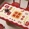 Tapete de Mesa Anti-Escaldante Espesso 2026 Novo, Toalha de Mesa Vermelha de Ano Novo, À Prova de Óleo, Impermeável, Sem Lavagem, Tapete para Mesa de Centro
