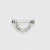 Nuevos Anillos para Pezón con Forma de Hoja y Adornos de Diamante, Joyería Popular Europea y Americana para Piercings, Tornillos para Pezón al por Mayor, Joyería para Piercings de Pecho