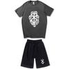 Traje Casual de Verão 2025 Manga Curta Estilo Espada Lenda Berserk Estampado na Barra Camiseta Shorts Manga Curta Masculino e Feminino