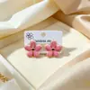 Brincos de Tarraxa Flor Colorida Estilo Coreano Aço Inoxidável Elegantes Versáteis Pequenas Flores para Mulheres Doces Acessórios de Brincos