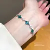 Pulseira Flor de Zircônia Dopamina Suave e Doce, Pulseira de Luxo Leve de Alta Qualidade, Estilo Ins Moda Versátil Joia de Mão para Mulheres