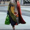 2026 Nuevo Cruce de Fronteras Europeo y Americano Otoño Comercio Exterior Ropa de Mujer Amazon Abrigo Largo con Solapas de Lana Estampado de Talla Grande