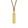 Collar colgante cilíndrico estilo chino vintage de corazón con baño de oro vietnamita, cadena para suéter con baño de oro, regalo de moda para novia